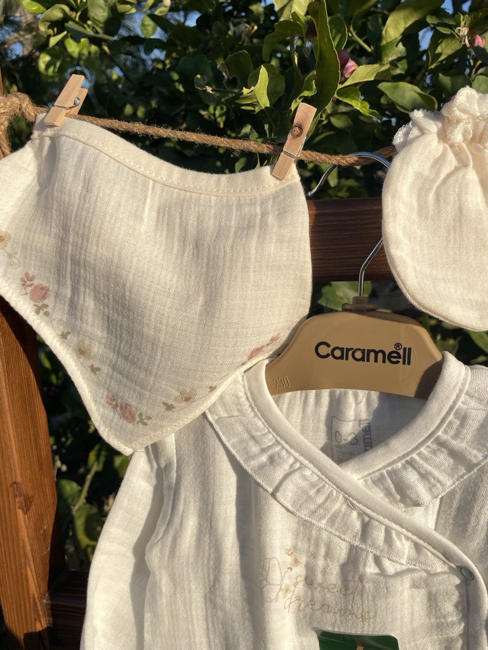 White And Beige Bamboo Set 5 Pcs Caramell