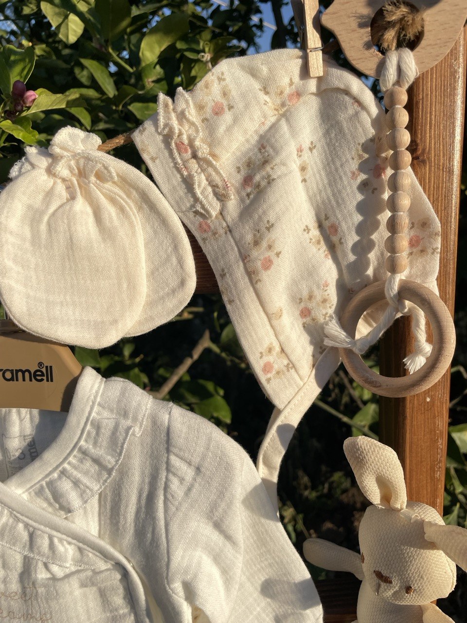 White And Beige Bamboo Set 5 Pcs Caramell