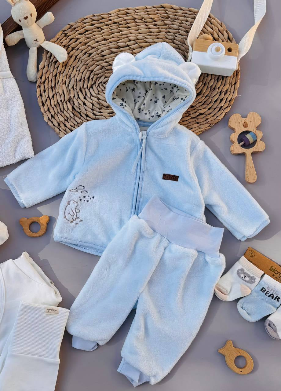 Blue Bear Soft Fur Pyjama