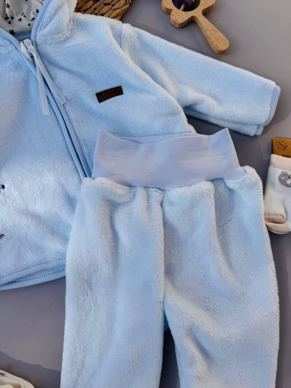 Blue Bear Soft Fur Pyjama