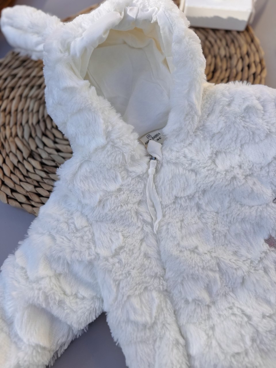 White Fur Teddy Overall