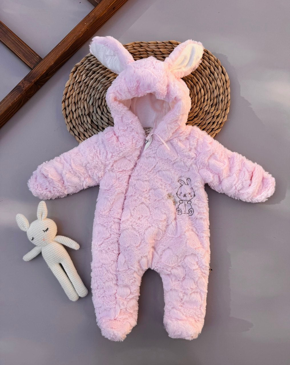 Pink Fur Teddy Overall