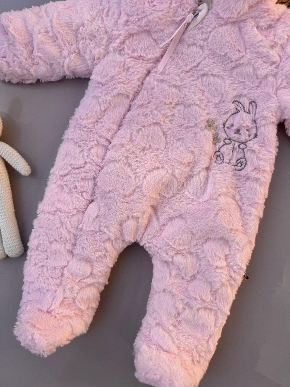Pink Fur Teddy Overall