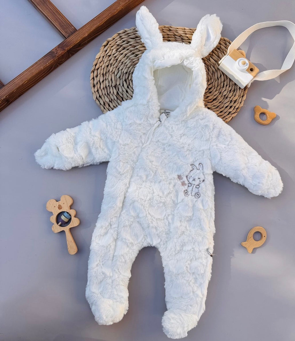 White Fur Teddy Overall