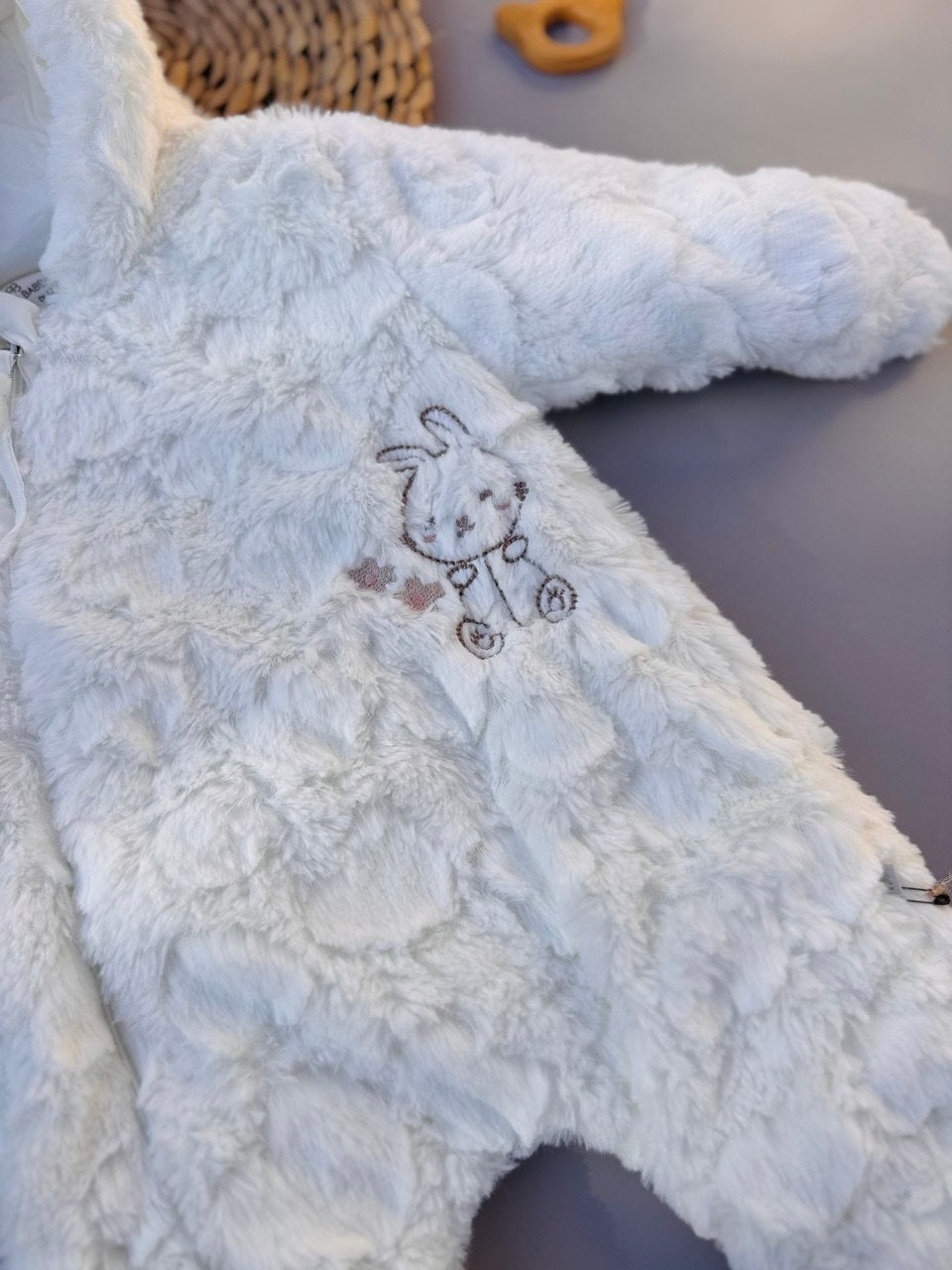 White Fur Teddy Overall