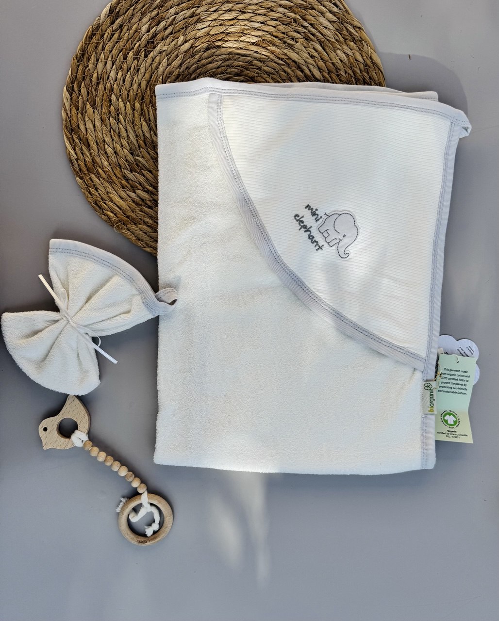 Mini Elephant Organic Cotton GOTS Certified Bath Towel
