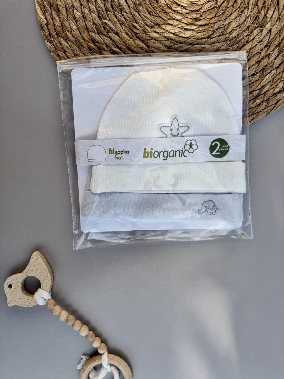Mini Elephant Organic Cotton 2 Hats