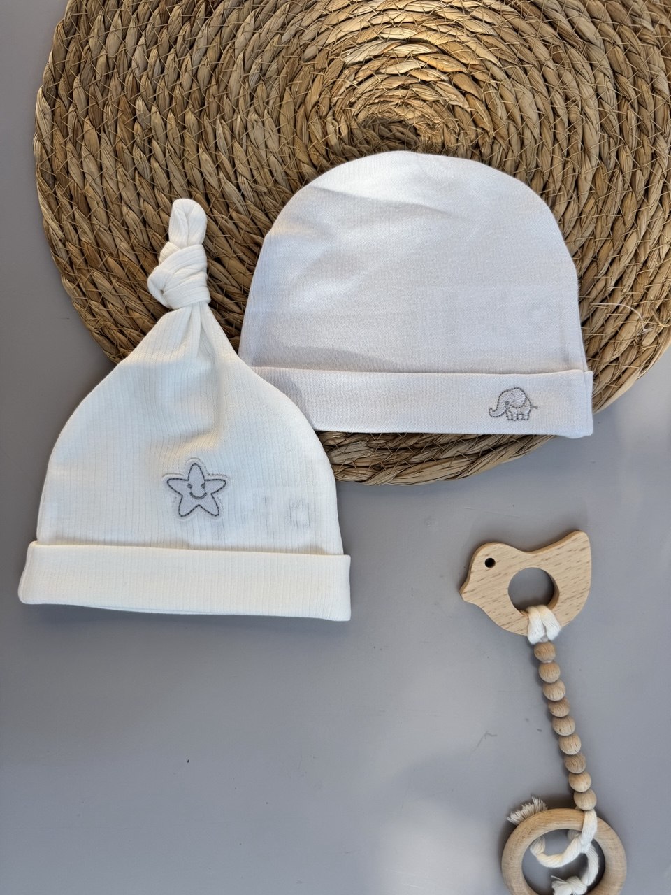Mini Elephant Organic Cotton 2 Hats