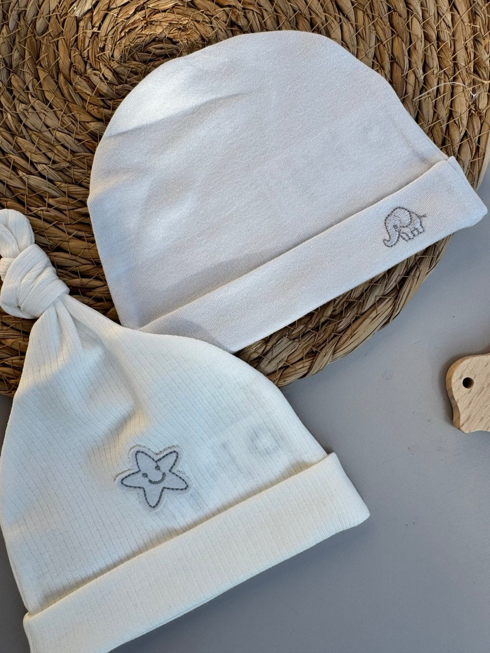 Mini Elephant Organic Cotton 2 Hats