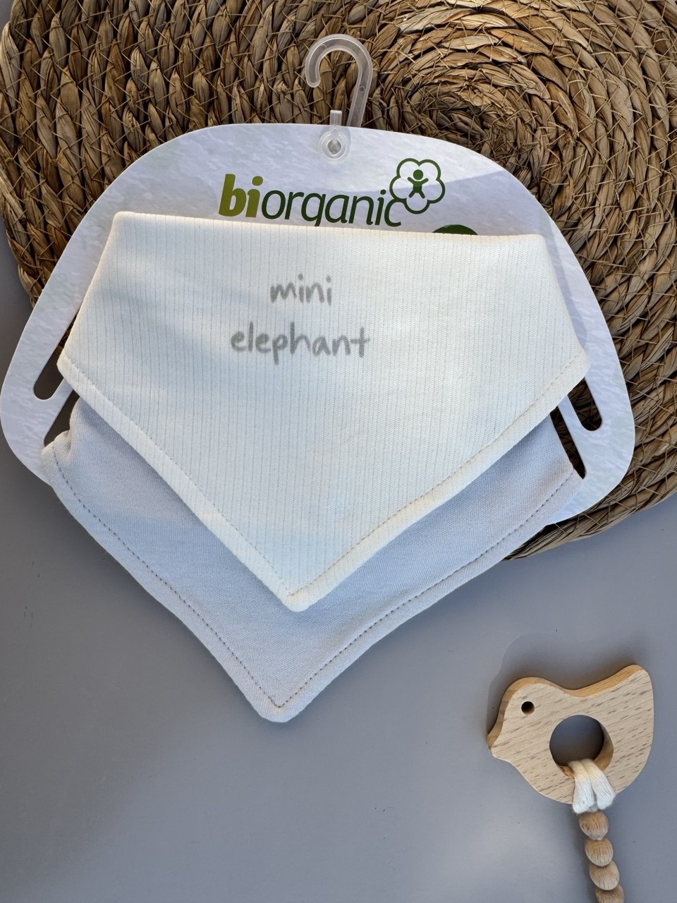 Mini Elephant Organic Cotton 2 Bibs