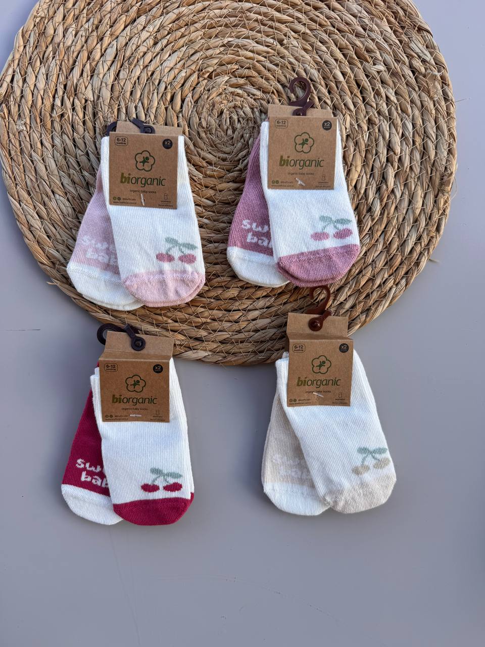 Cherry Cotton Socks 2 Pairs