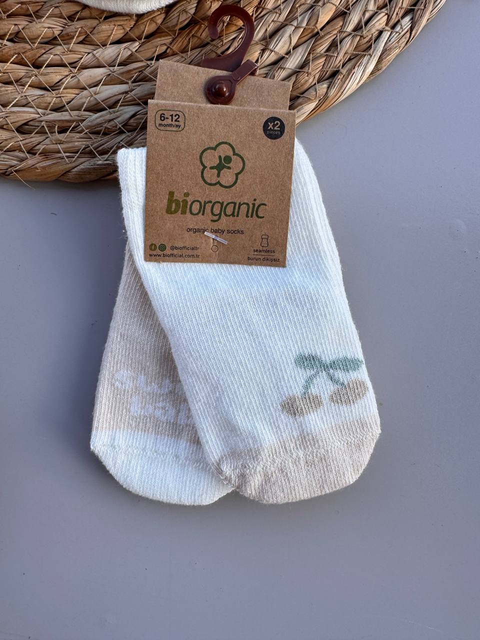 Cherry Cotton Socks 2 Pairs
