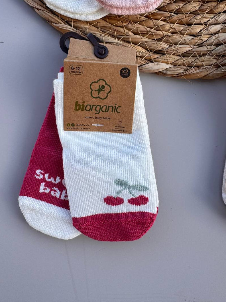 Cherry Cotton Socks 2 Pairs