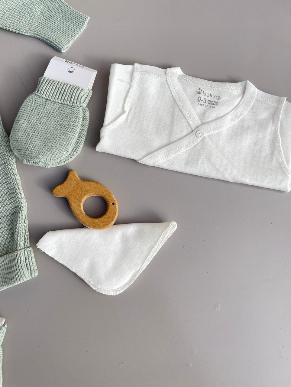 Mint Green Organic Cotton Tricot Hospital Set