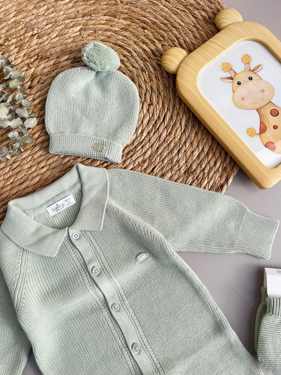 Mint Green Organic Cotton Tricot Hospital Set