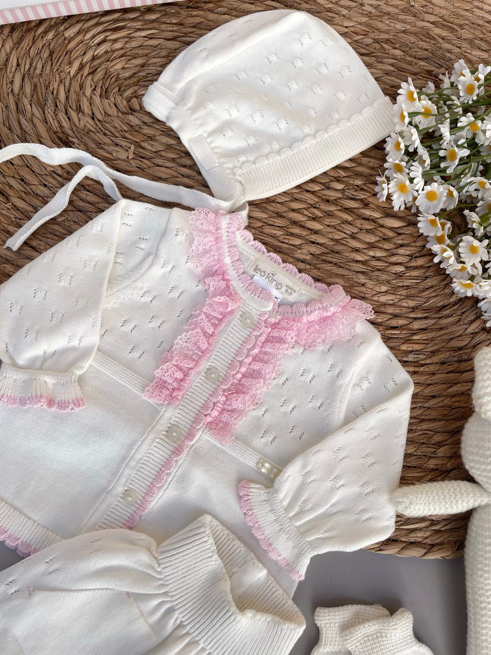 White Pink Organic Cotton Hospital Set