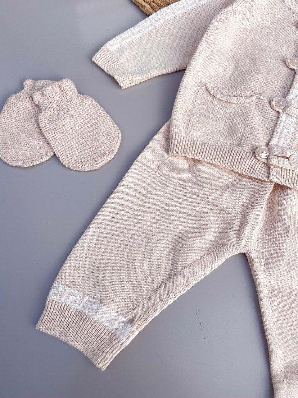 Beige And White Versace Organic Cotton Hospital Set Tricot