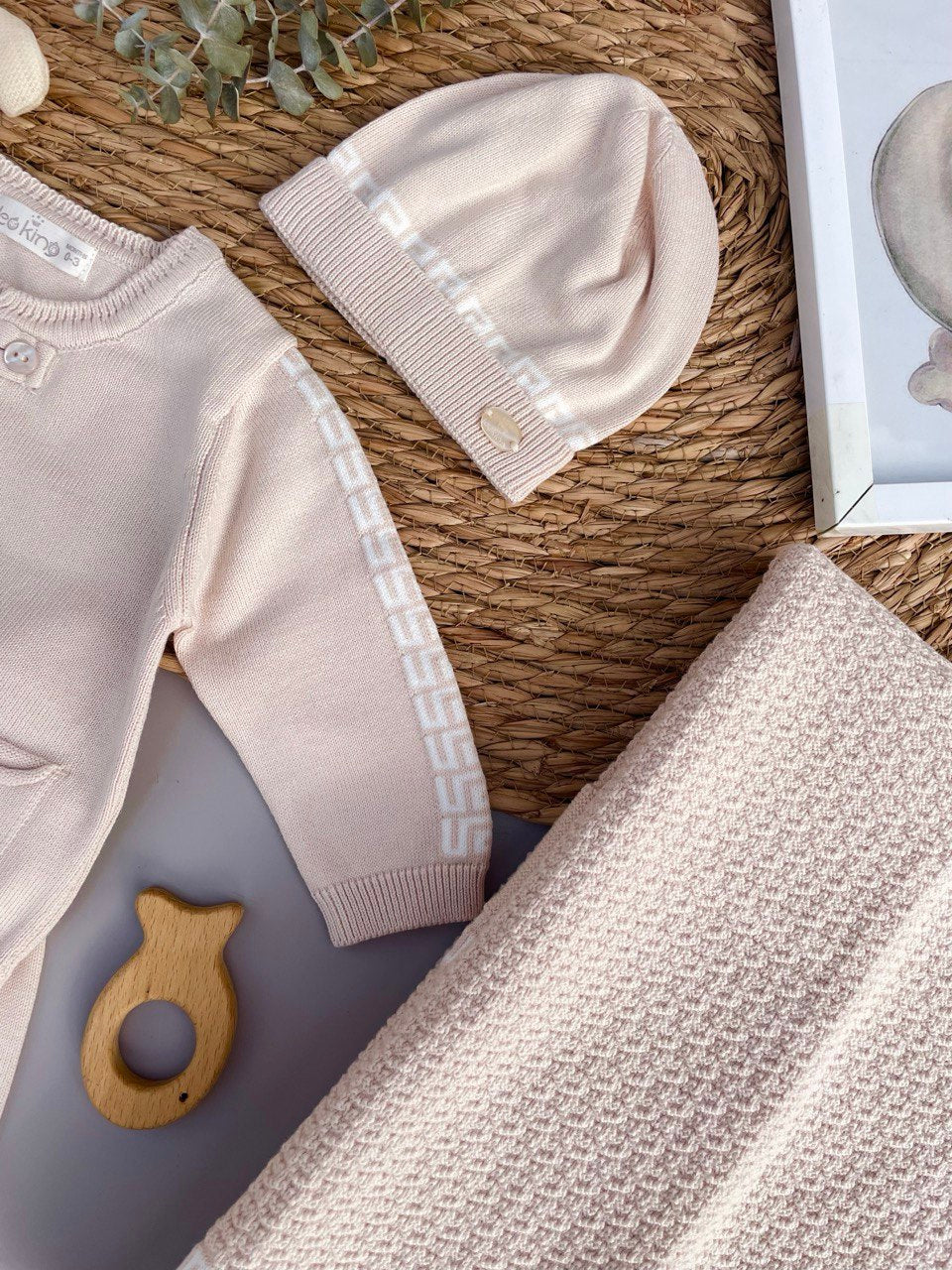 Beige And White Versace Organic Cotton Hospital Set Tricot