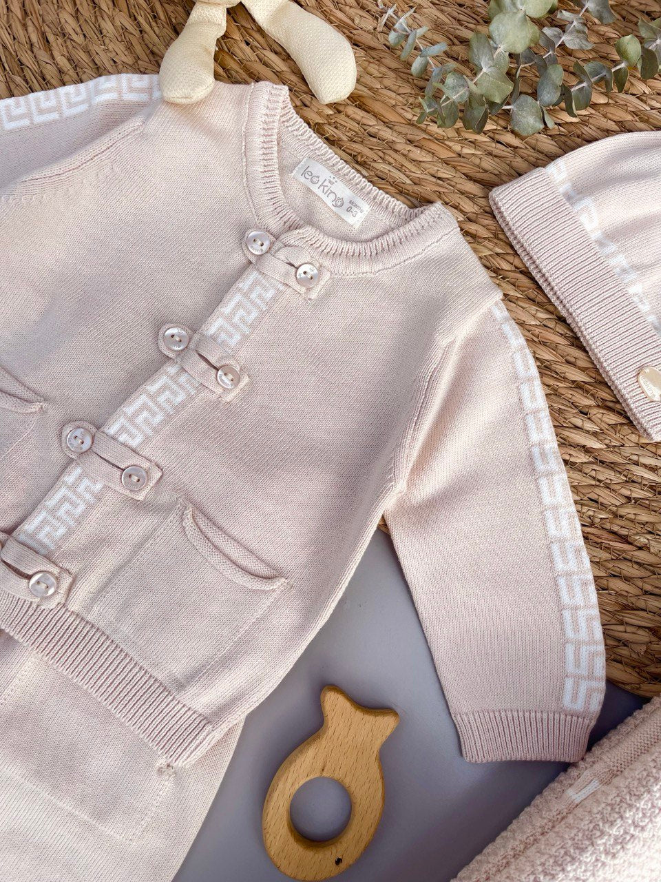 Beige And White Versace Organic Cotton Hospital Set Tricot