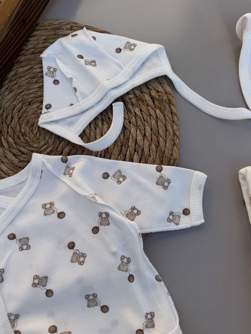 White And Beige Bear Cotton Hospital Set 6 Pcs