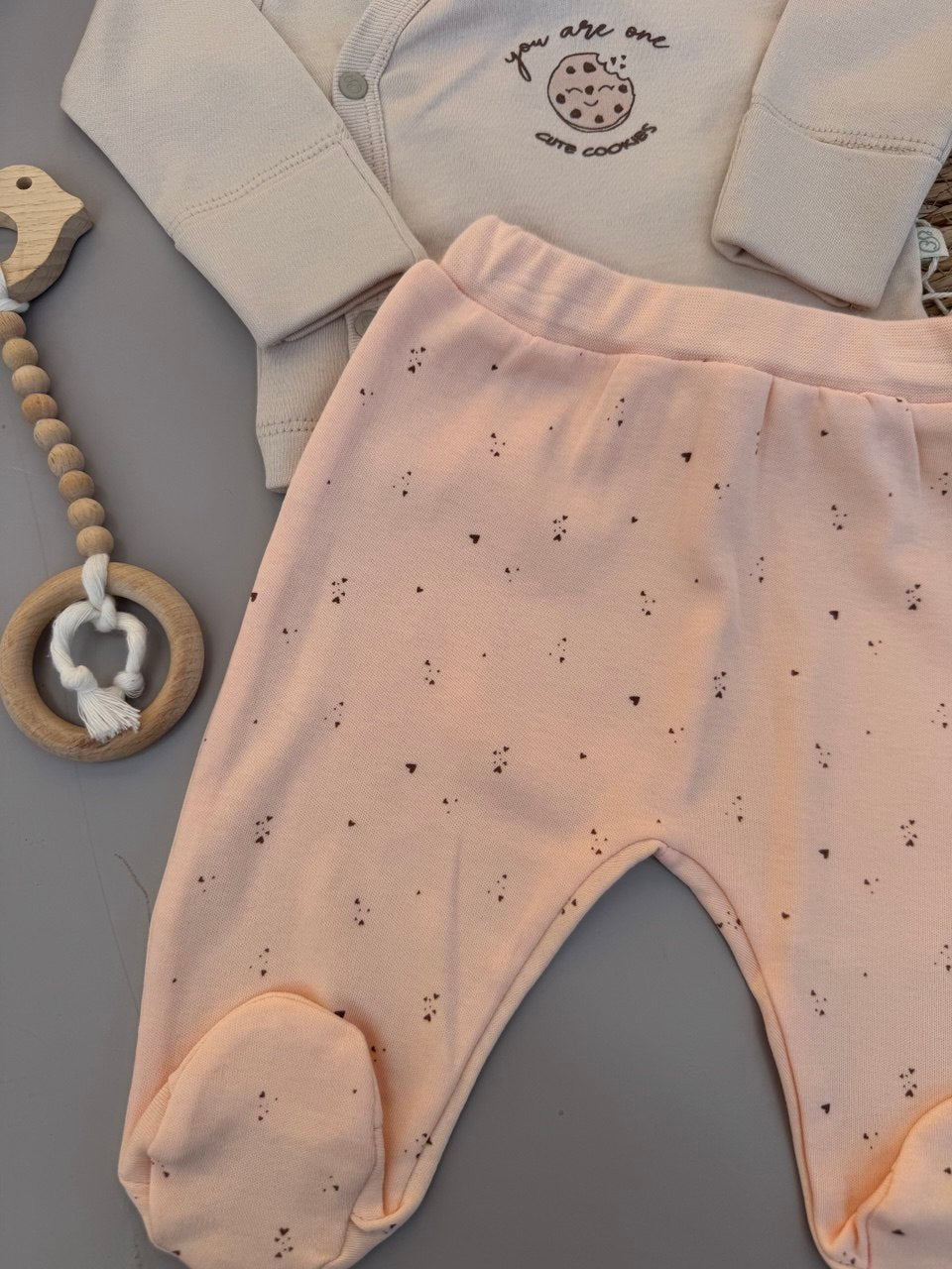 Beige And Soman Cookies Organic Cotton Set 3 Pcs