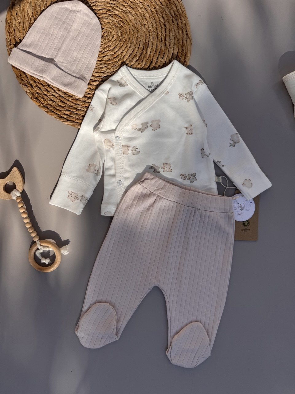 Family Love Lila And White Organic Cotton 3 Pcs Set