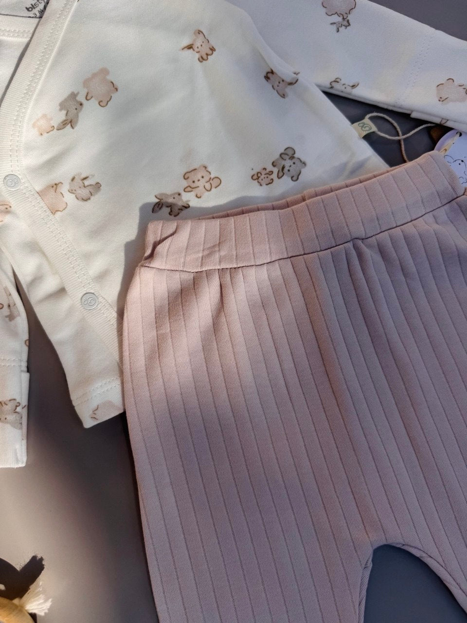 Family Love Lila And White Organic Cotton 3 Pcs Set