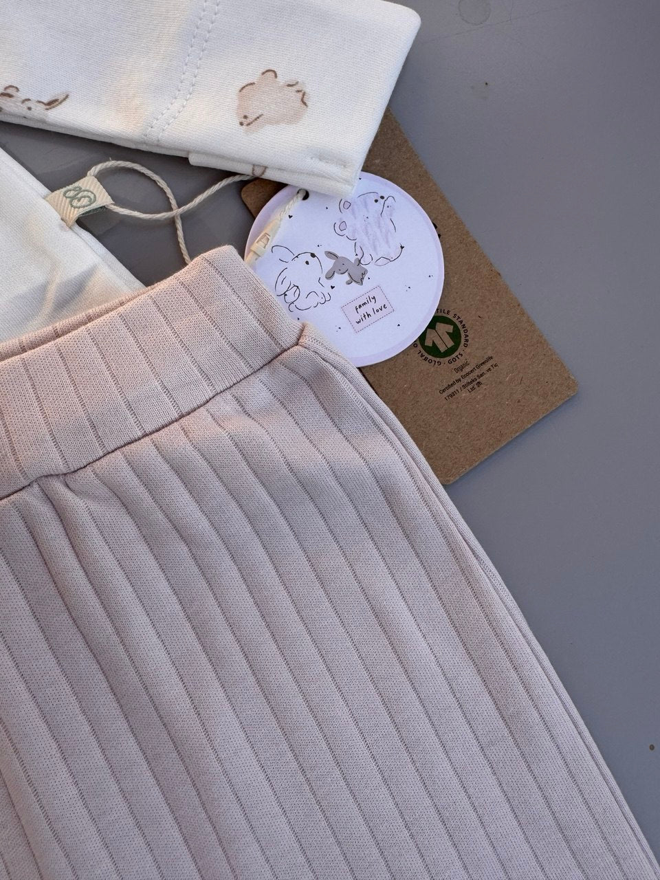 Family Love Lila And White Organic Cotton 3 Pcs Set