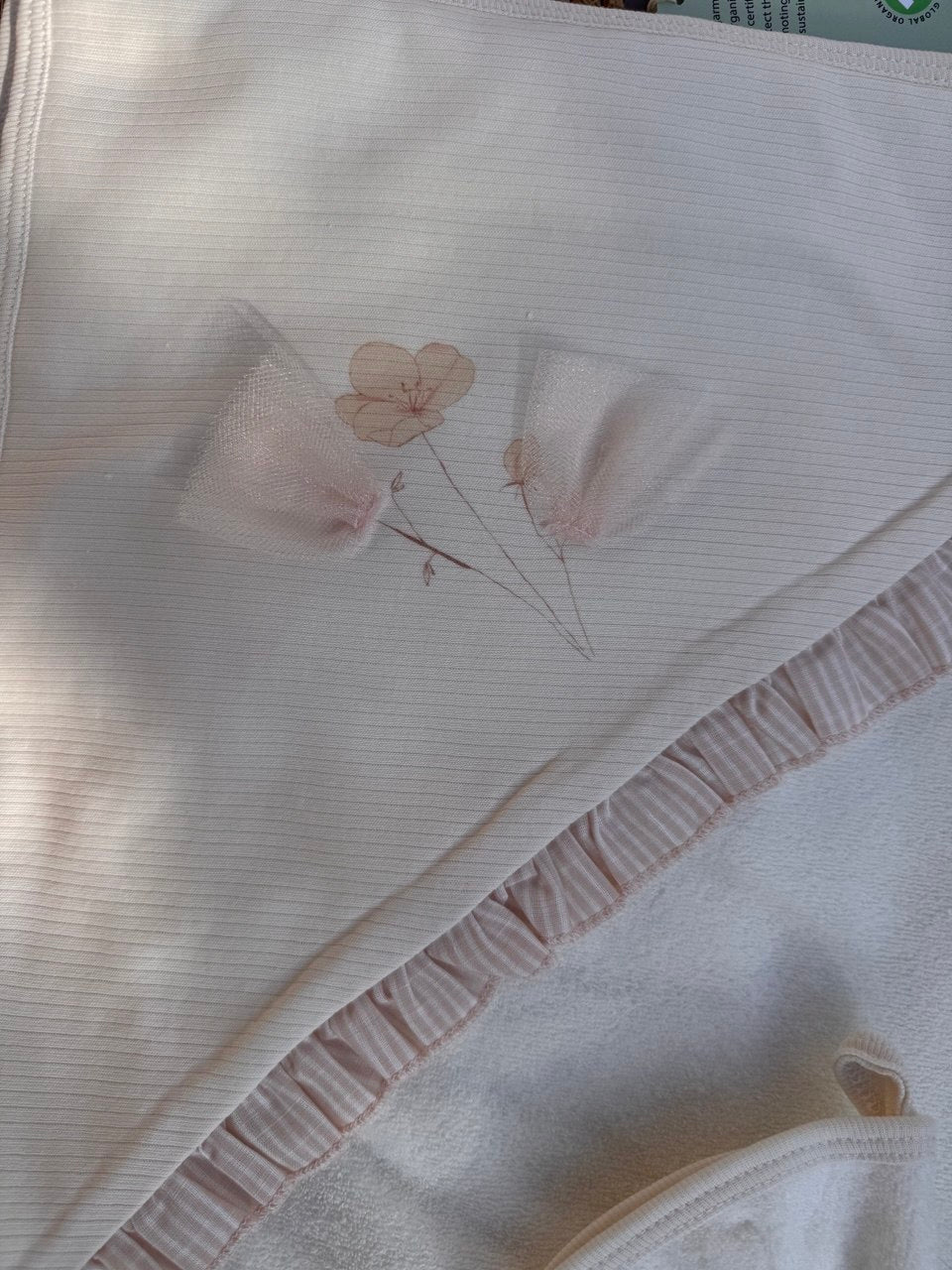 Lila Flowers Organic Cotton GOTS Certified Bath Towel