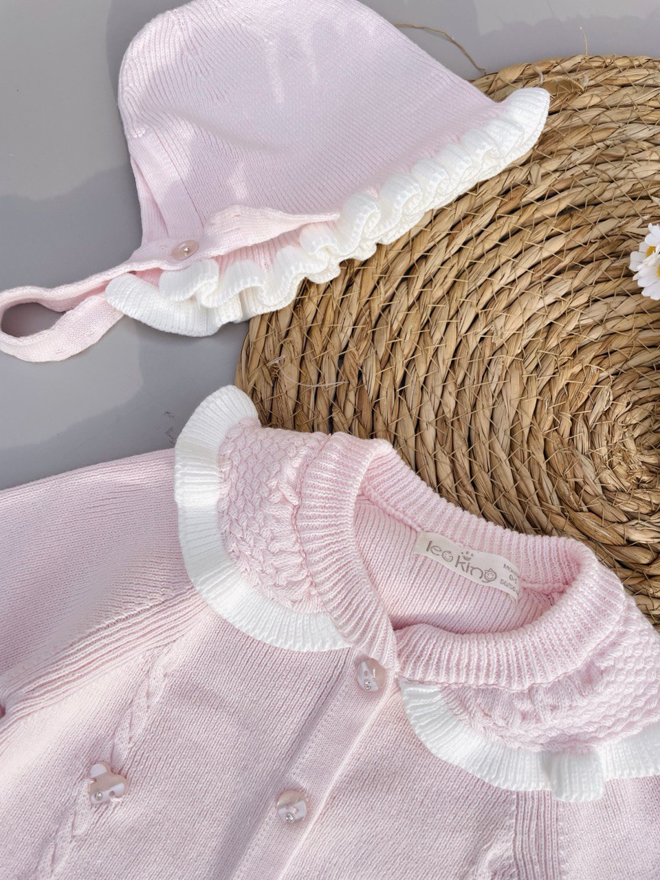 Pink Organic Cotton Organic Overall With Hat