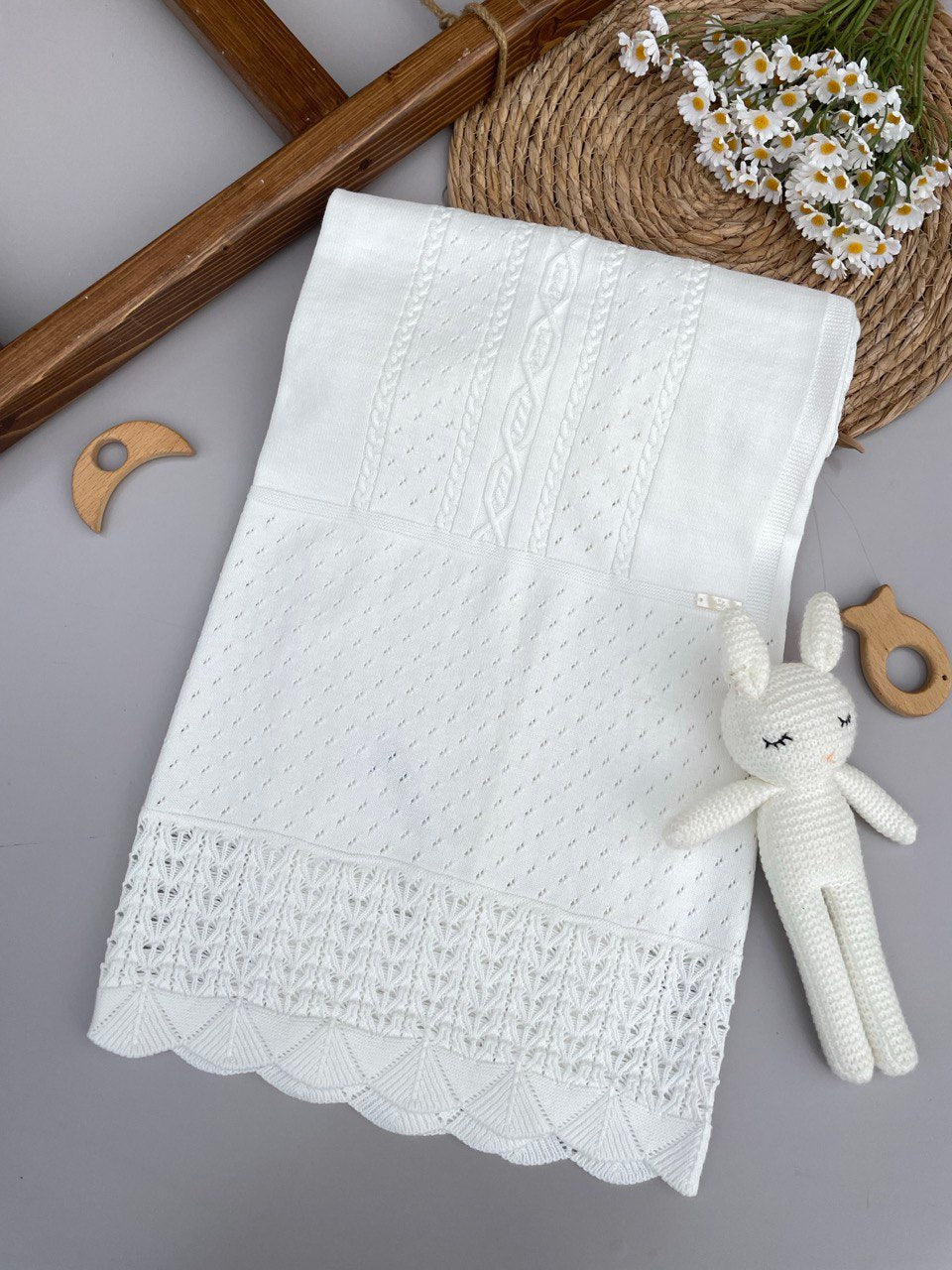 Off-White Organic Cotton Blanket