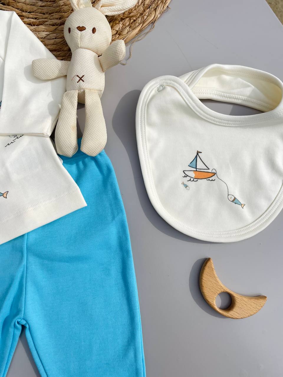 Turquoise And Blue 5 Pcs Cotton Set