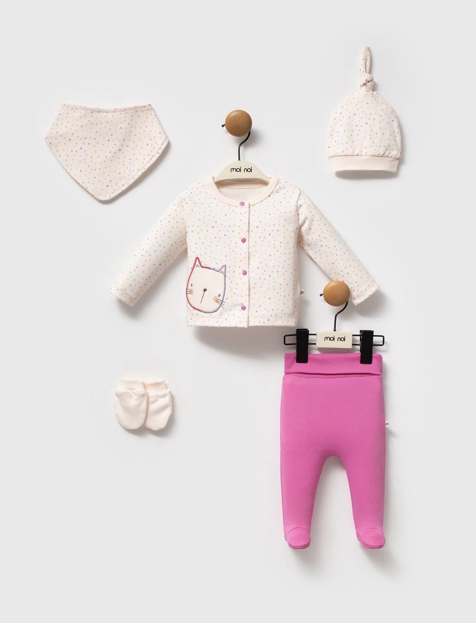 Fuchisia Cats Playful Set 5 Pcs