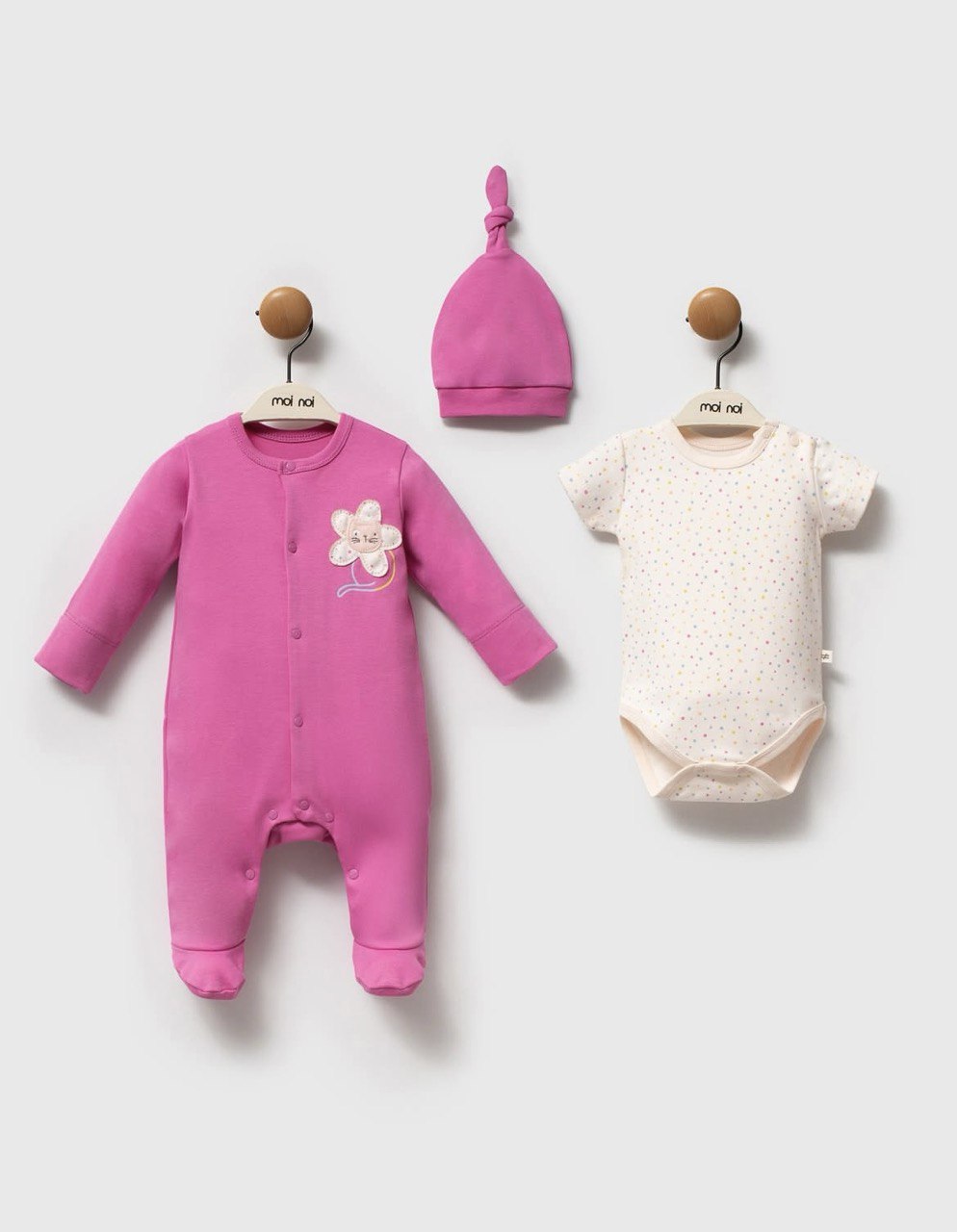 Fuchisia Cats Overall With Hat And Bodysuit