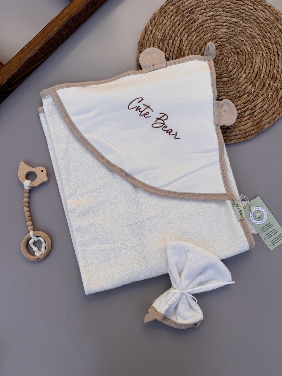 Cute Bear Organic Cotton GOTS Certified Bath Towel