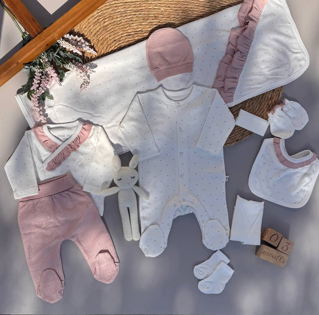 Pink And White 10 Pcs Cotton Hospital Set