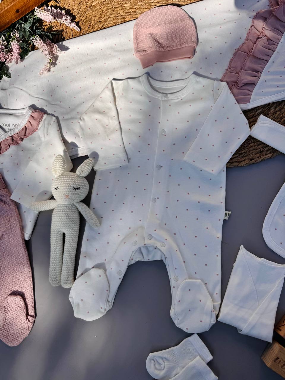 Pink And White 10 Pcs Cotton Hospital Set