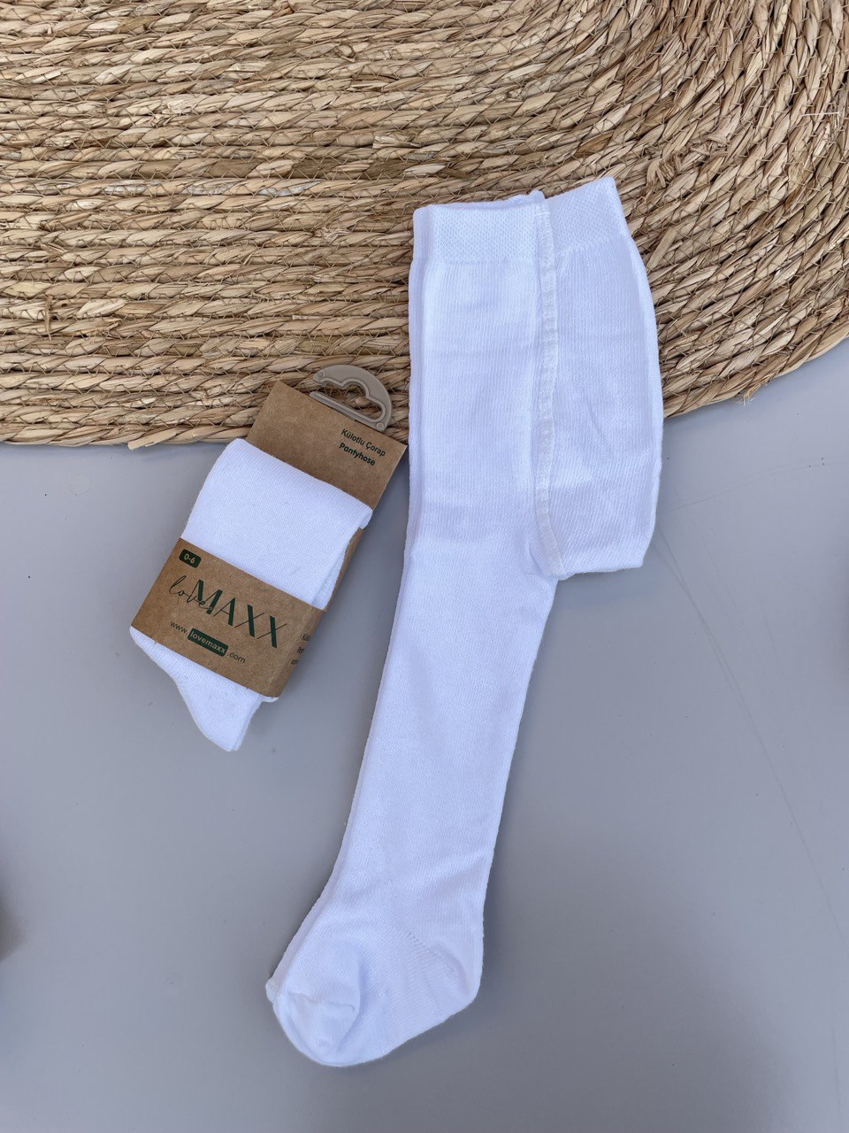 White Cotton Baby Tights